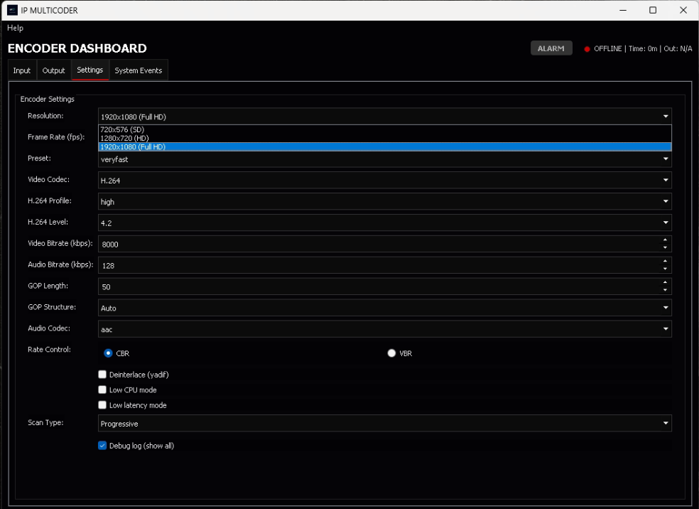 IP Multicoder inputs: SRT listener/caller, DeckLink, UDP